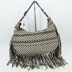 Marc Jacob’s Woven Leather Large Hobo Bag Fringe